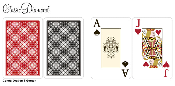 Desjgn Bridge Size Blackjack Index 100% Plastic Cards - Classic Diamond