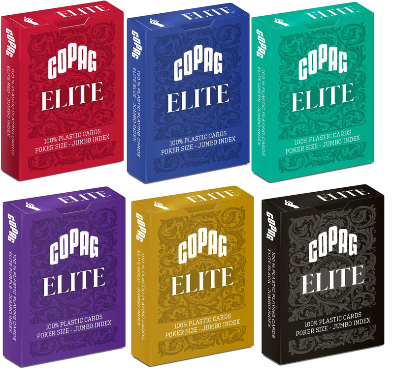 6 Decks Copag Elite 100% Plastic Playing Cards Poker Size Jumbo Index