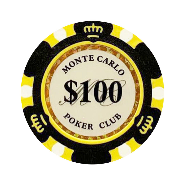 $100 One Hundred Dollar Monte Carlo Smooth 14 Gram Poker Chips