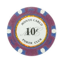 10 Cents Monte Carlo Smooth 14 Gram Poker Chips