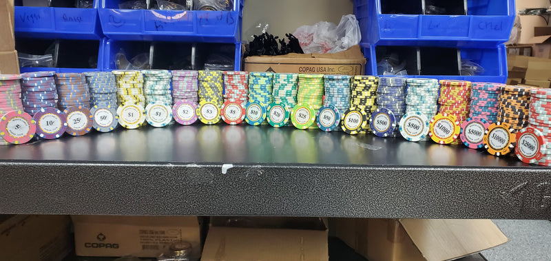 800 Monte Carlo Smooth 14 Gram Poker Chips Bulk