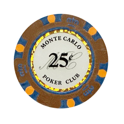 25 Cents Monte Carlo Smooth 14 Gram Poker Chips