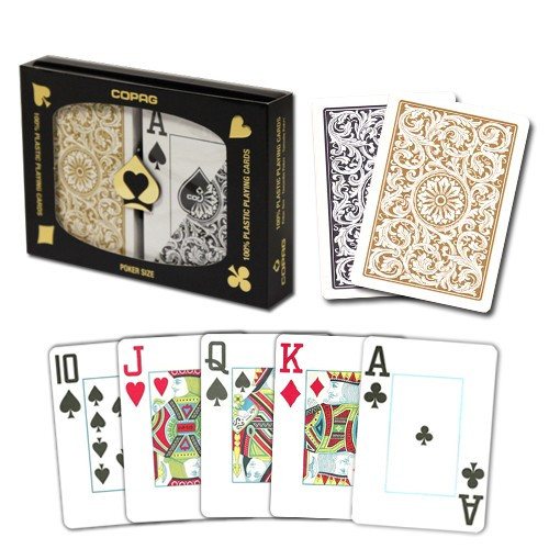 Playing Cards - 1 Dozen 12 Sets Copag Cards Black Gold Bridge Size Jumbo Index