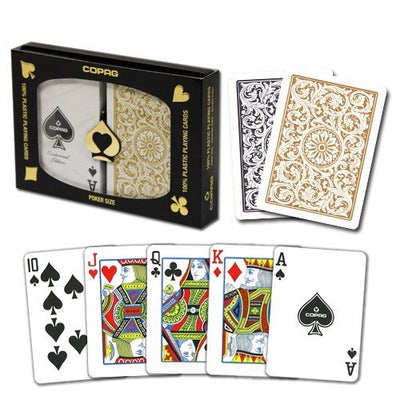 Playing Cards - 1 Dozen 12 Sets Copag Cards Black Gold Bridge Size Standard Index