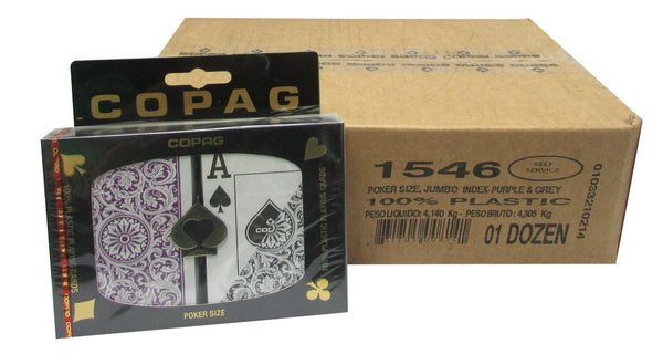 Playing Cards - 1 Dozen 12 Sets Copag Cards Purple Grey Poker Size Jumbo Index