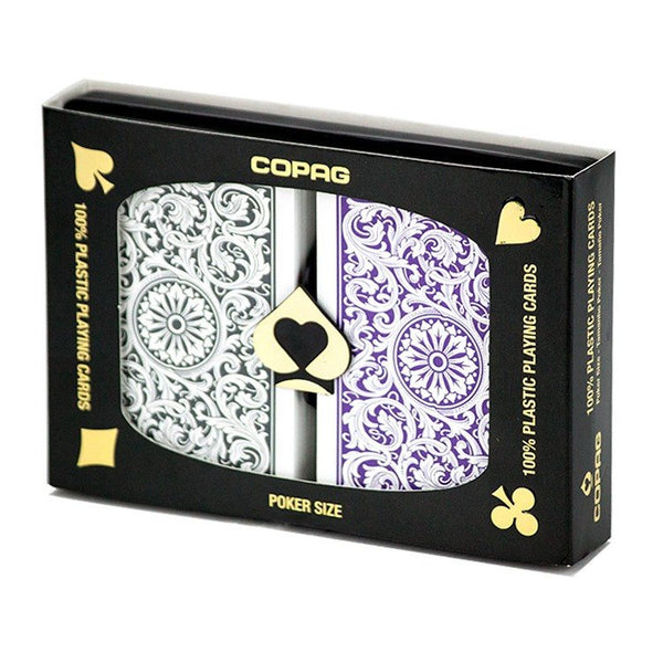 Playing Cards - 1 Dozen 12 Sets Copag Cards Purple Grey Poker Size Jumbo Index
