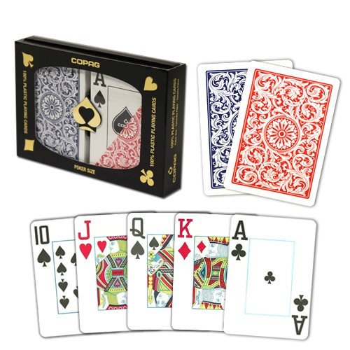 Playing Cards - 1 Dozen 12 Sets Copag Cards Red Blue Poker Size Jumbo Index