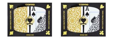 Playing Cards - 2 Sets Copag Cards Black Gold Bridge Size Jumbo Index