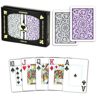 Playing Cards - 2 Sets Copag Cards Purple Grey Poker Size Jumbo Index