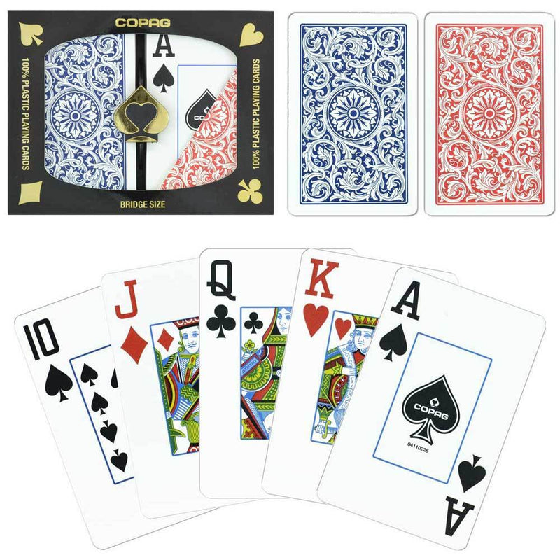 Playing Cards - Copag Cards Red Blue Bridge Size Jumbo Index