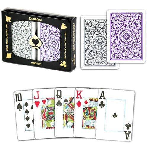 Playing Cards - Copag Purple Grey Poker Size Jumbo Index