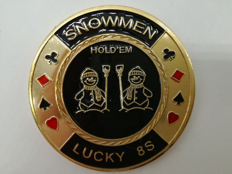 Pocket Eights Snowmen Poker Card Guard