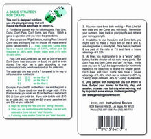 Craps Strategy Card -6 Qty