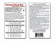 Texas Hold Em Starting Hands & Guidelines Strategy Card - 6 Qty