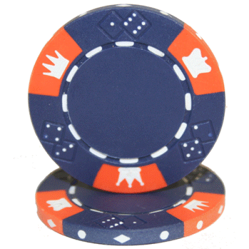 Blue Crown & Dice 14 Gram - 100 Poker Chips