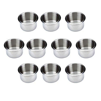 Jumbo Stainless Steel Drop In Cup Holders - 10 Pack