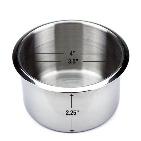 Jumbo Stainless Steel Drop In Cup Holders - 10 Pack