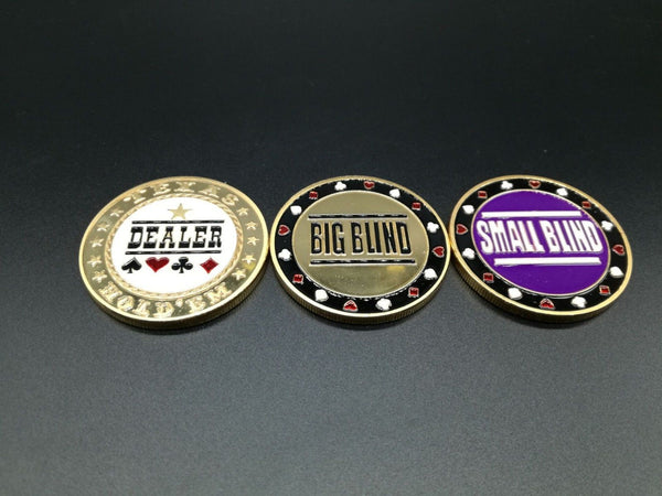 Metal Dealer Button, Small Blind & Big Blind Combo