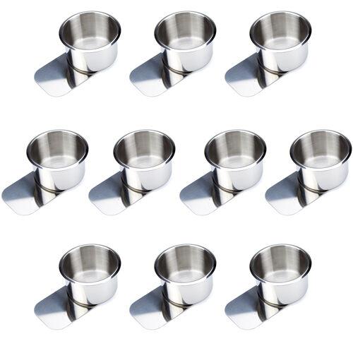 CLEARANCE Standard Stainless Steel Slide Under Cup Holders - 10 Pack