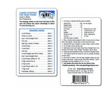Video Poker Strategy Card - 6 Qty